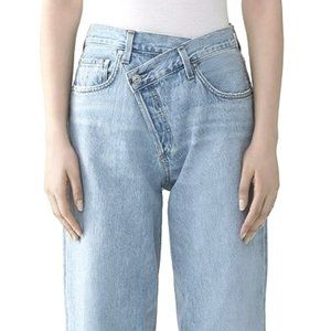 Agolde, Criss cross straight jeans. Size 25.